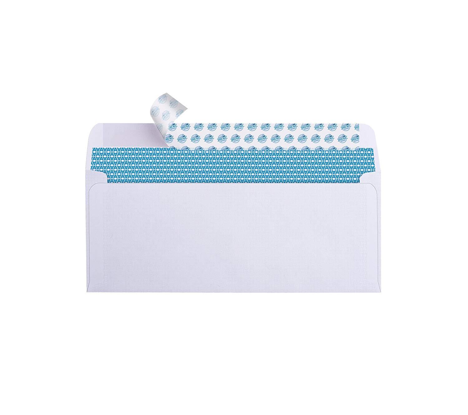 #10 Security SELF-SEAL Envelopes, Windowless Design, Premium Security Tint Pattern for Secure Mailing, Ultra Strong QUICK-SEAL Closure - Size 4-1/8 x 9-1/2 Inches - White - 24 LB - 500 Count (34010)