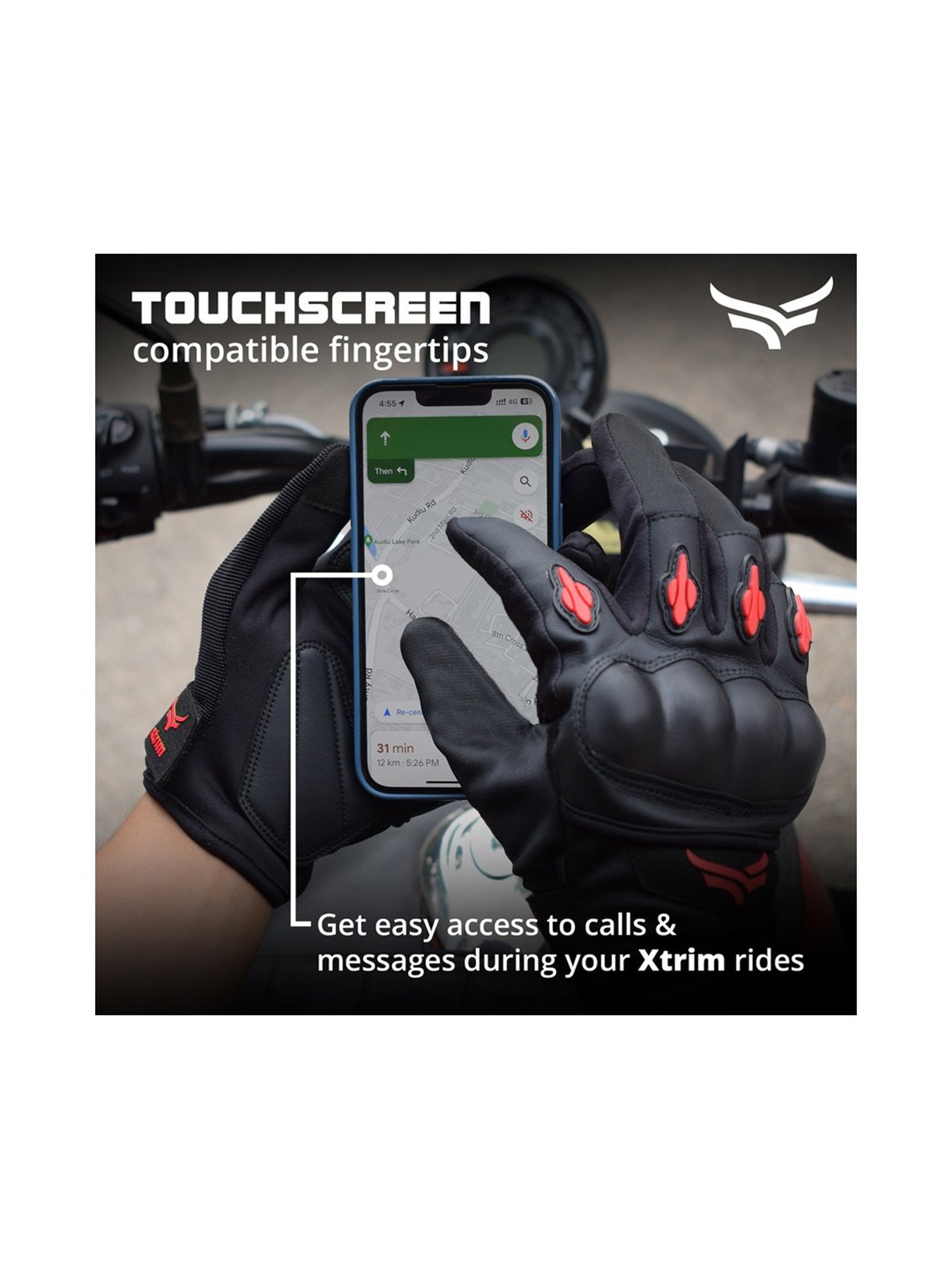 Xtrim Universal Bike Riding Gloves (Red) Size - Medium