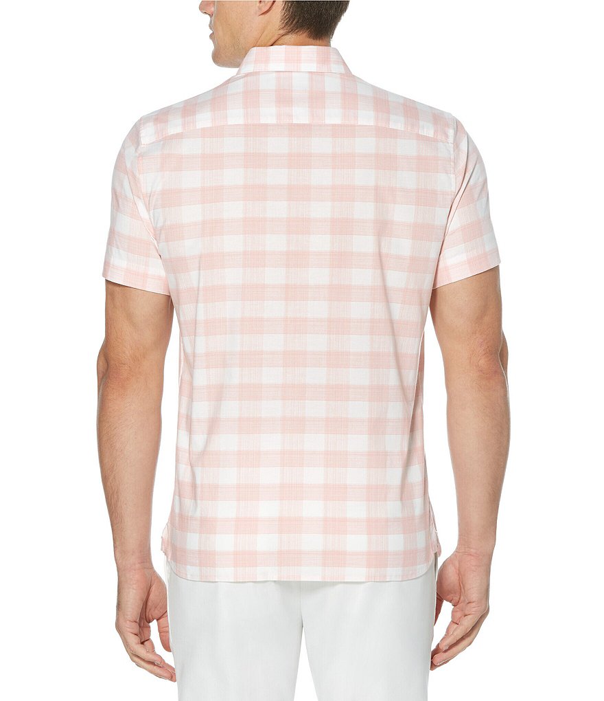 Perry Ellis Plaid Stretch Short-Sleeve Woven Shirt