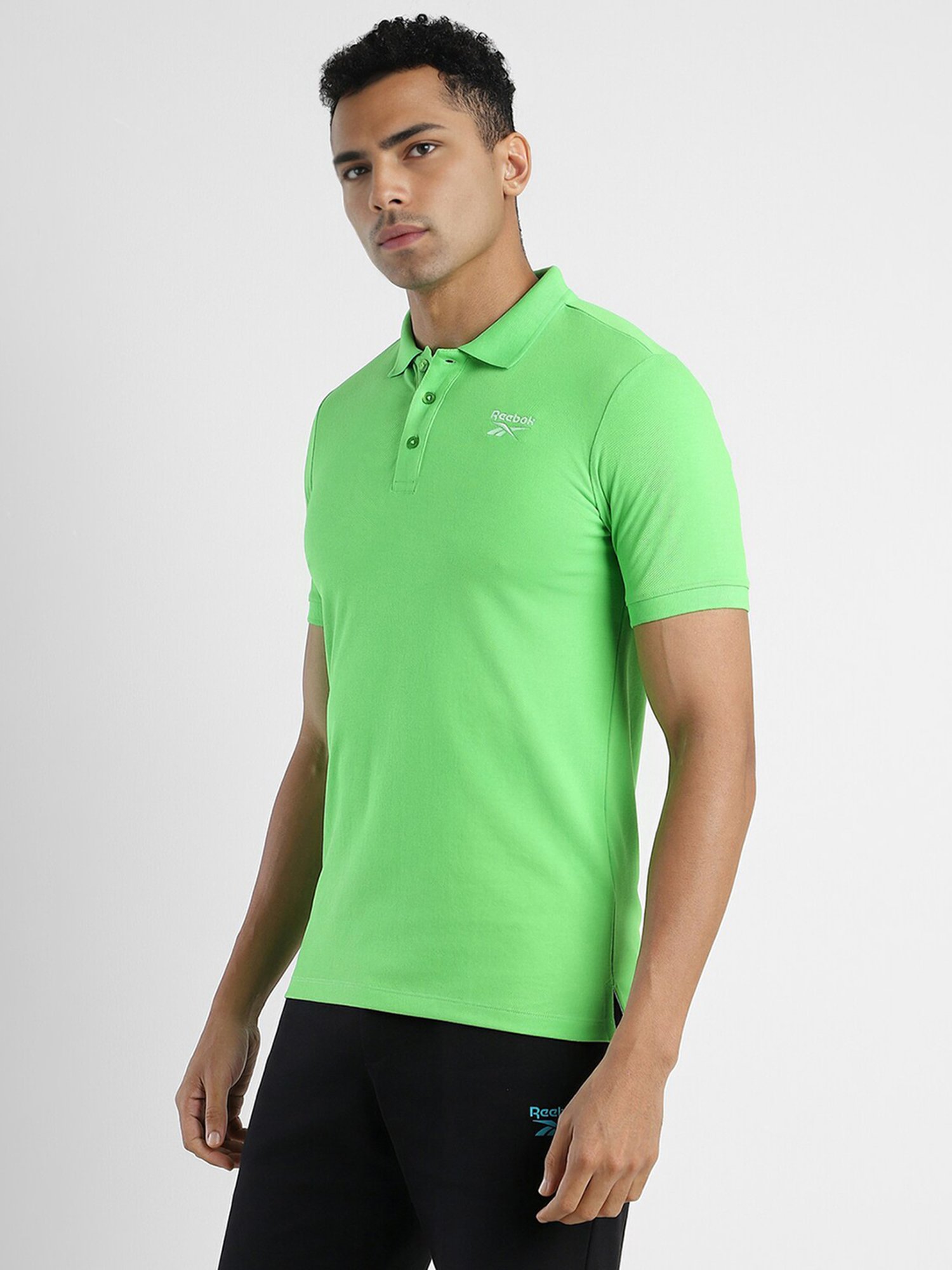 Reebok Green Slim Fit AlwysOn Polo T-Shirt