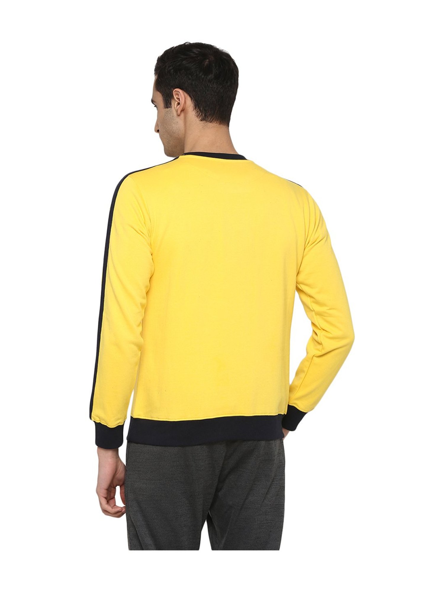 OFF LIMITS Yellow Solid Full Sleeves Sweatshirt
