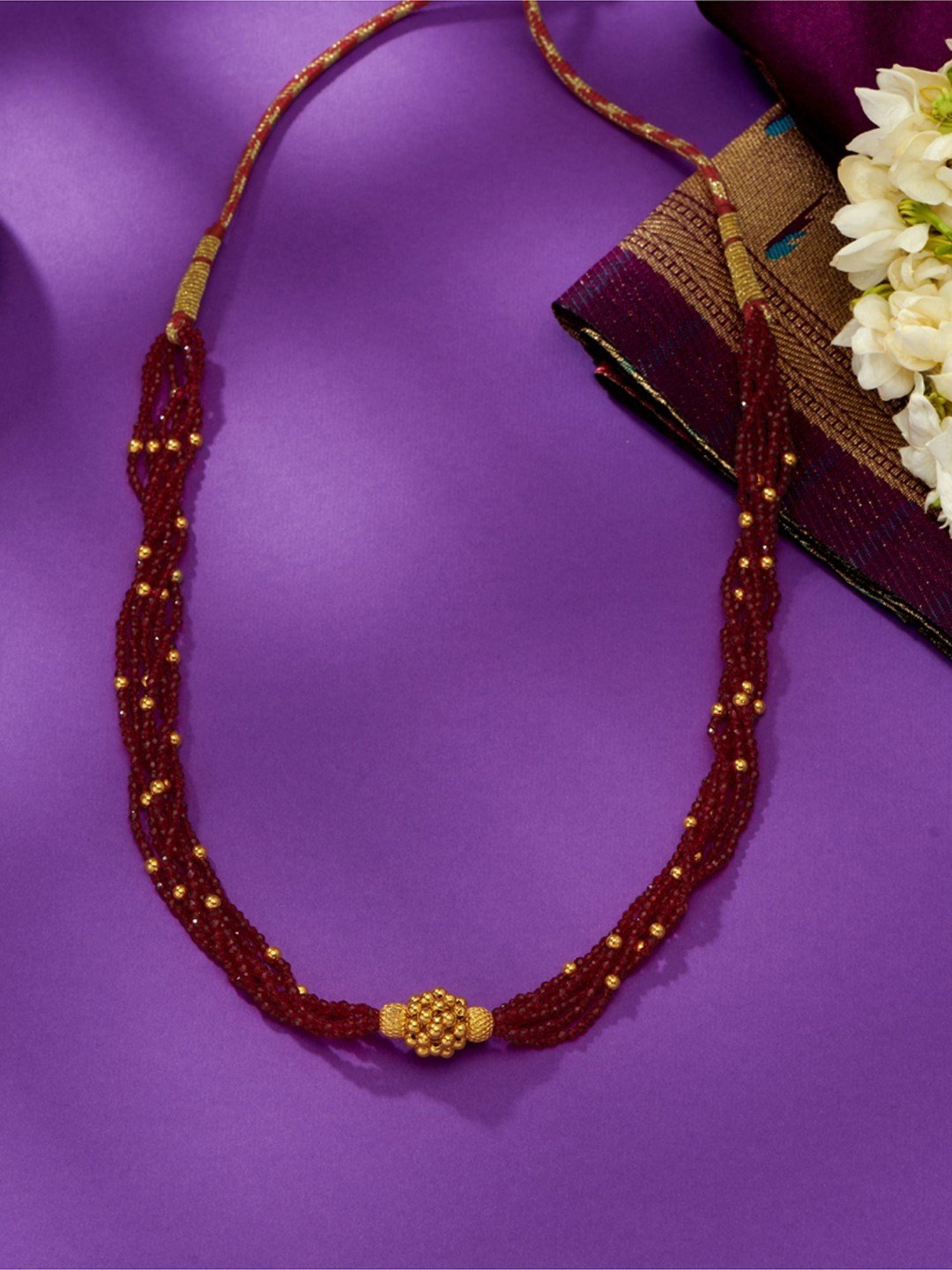 CKC Repouss&iquest; Work Rudraksha Gold Extender Neck Chain: Spiritual Elegance