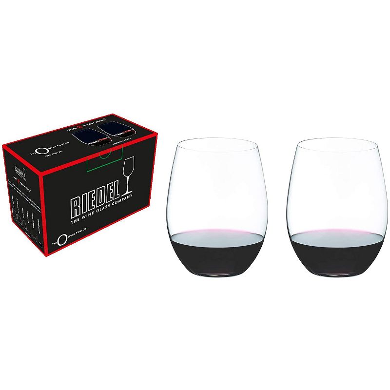Riedel O Wine Tumbler Stemless Cabernet or Merlot Dishwasher Safe Wine Glassware, Set of 2, Clear