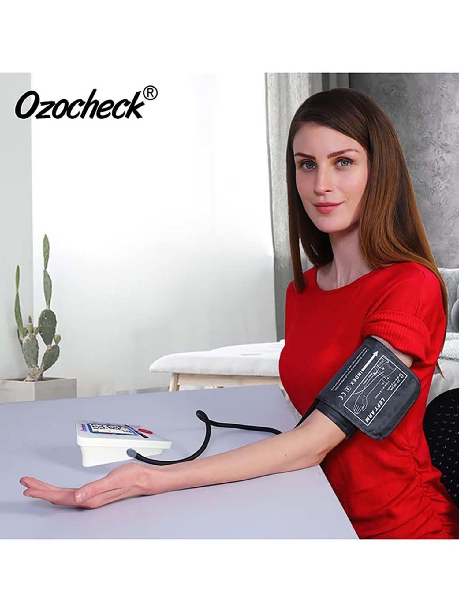Ozocheck BP1318 Automatic Digital Blood Pressure Along With Adapter BP Machine (White)