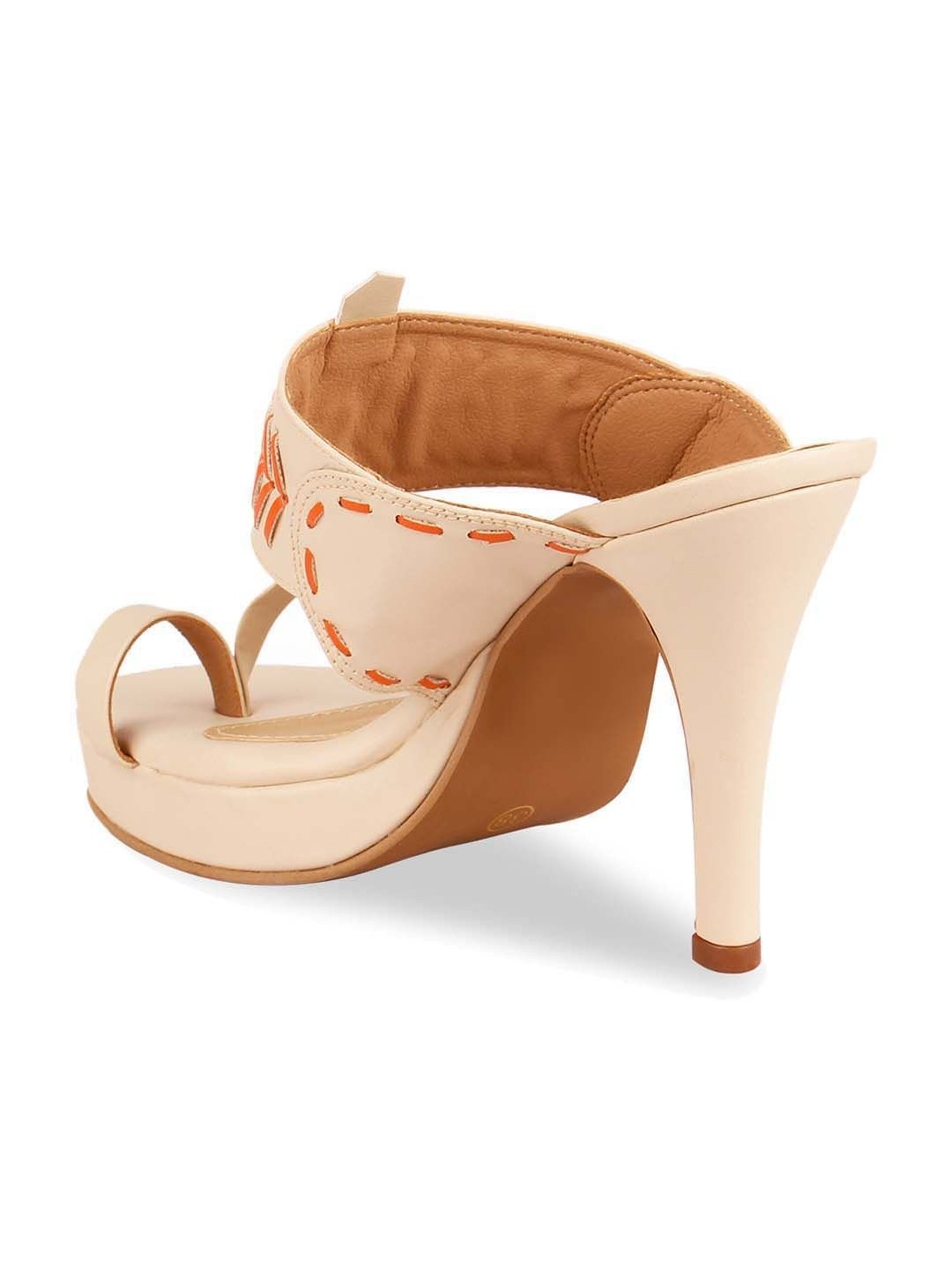 Rocia by Regal Women's Beige Toe Ring Stilettos