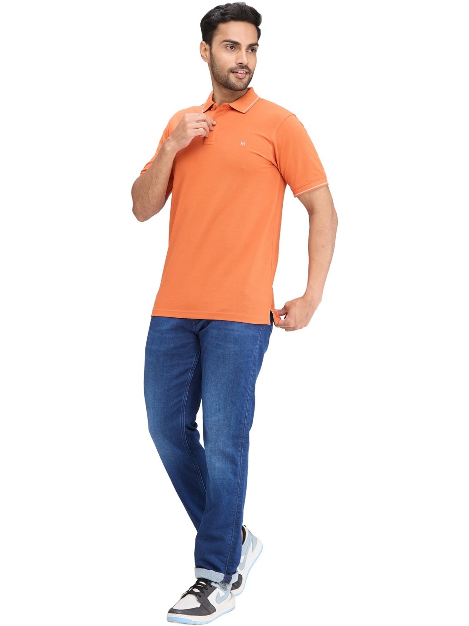 Raymond Orange Slim Fit Polo T-Shirt