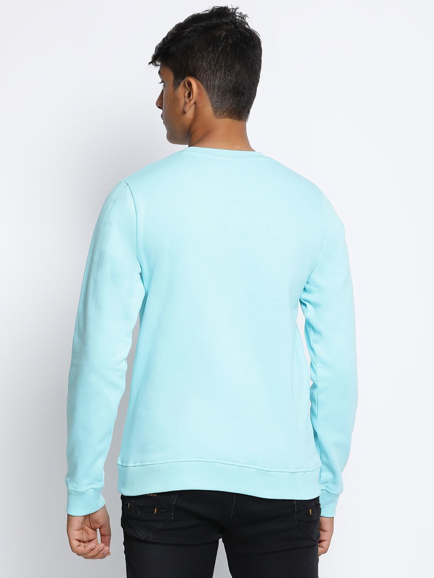 Lil Tomatoes Kids Sky Blue Black Panther Print Full Sleeves Sweatshirt