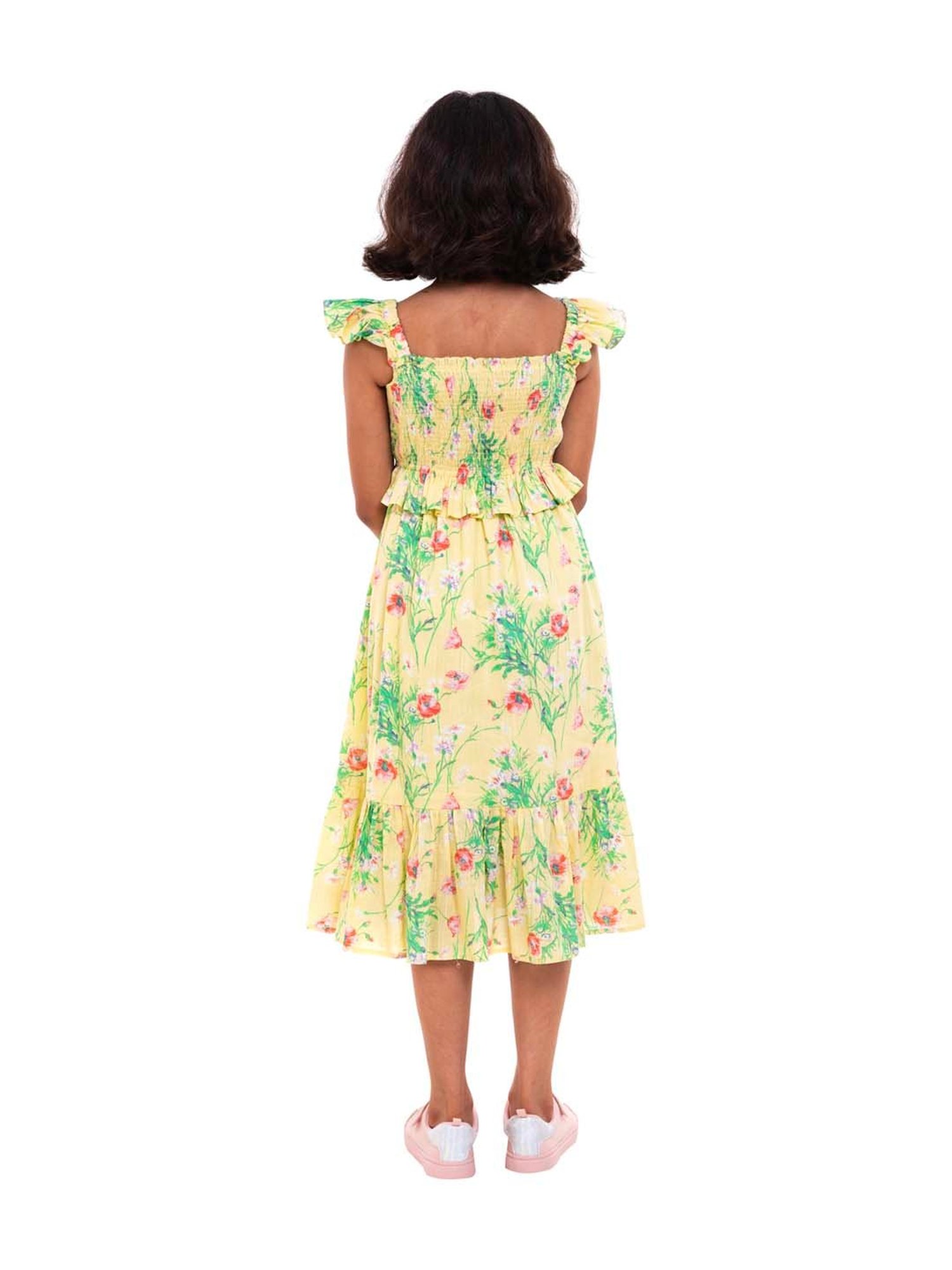 A Little Fable Kids Yellow Cotton Printed Dress