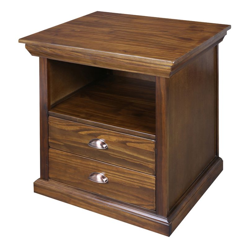 Lincoln Nightstand with Concealed Compartment Mocha Brown - Flora Home
