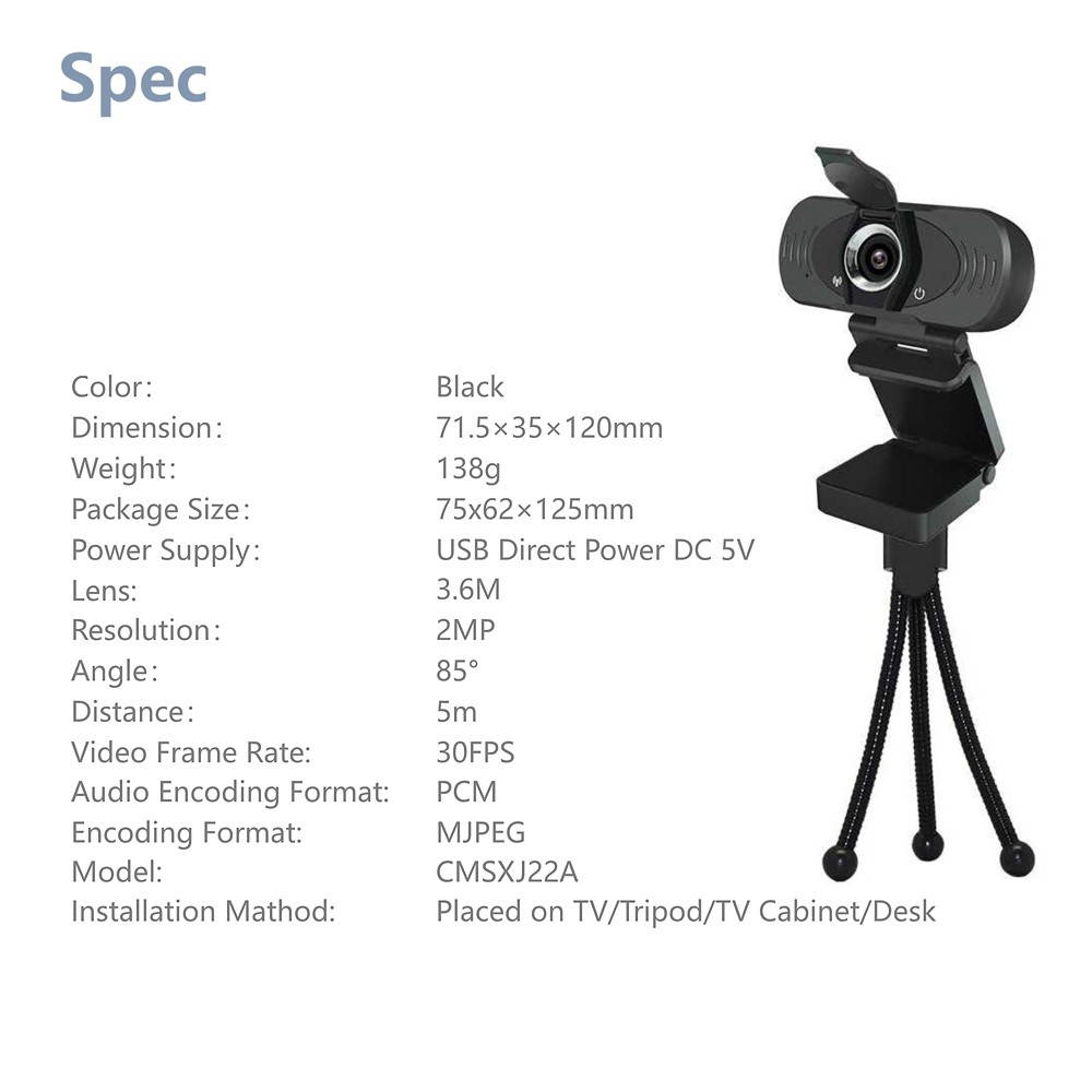 Global Version Xiaomi Mi IMILAB Webcam Full HD 1080P Video Call Web Cam With Mic Plug and Play USB Laptop Notebook Monitor Web Camera with Tripod