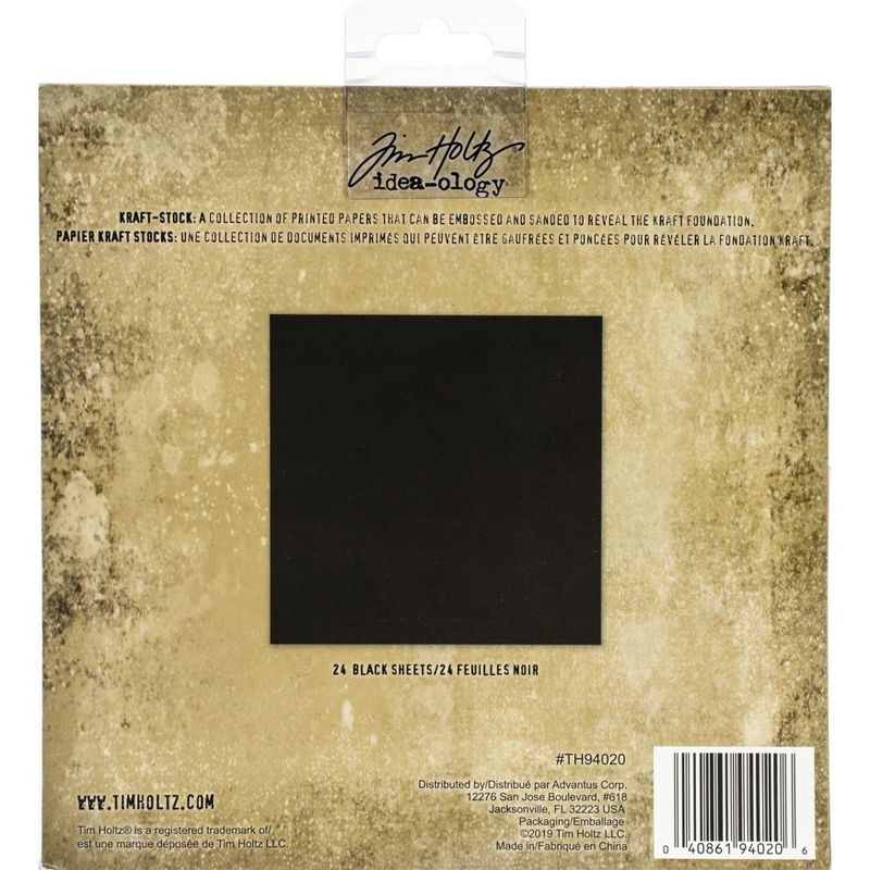 Idea-Ology Kraft Stock Cardstock Pad 8"X8" 24/Pkg-Blackout
