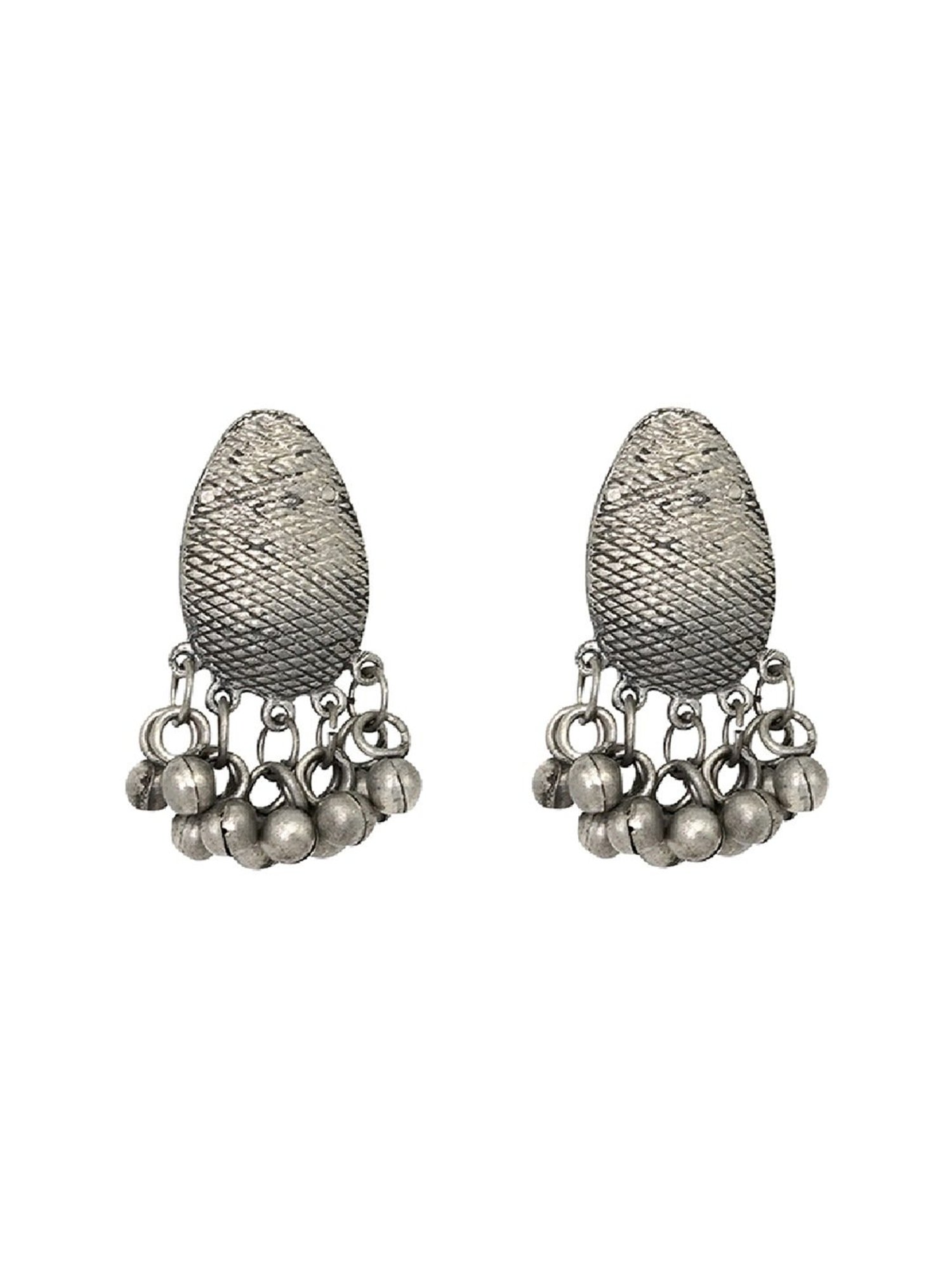 Teejh Bimala Sliver Oxidized Ghungroo Necklace & Earring Set