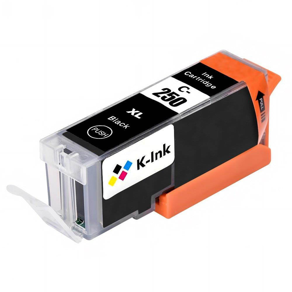 K-Ink Compatible Ink Cartridges Replacement for Canon PGI 250 PGI-250 XL Black (4 Big Black)