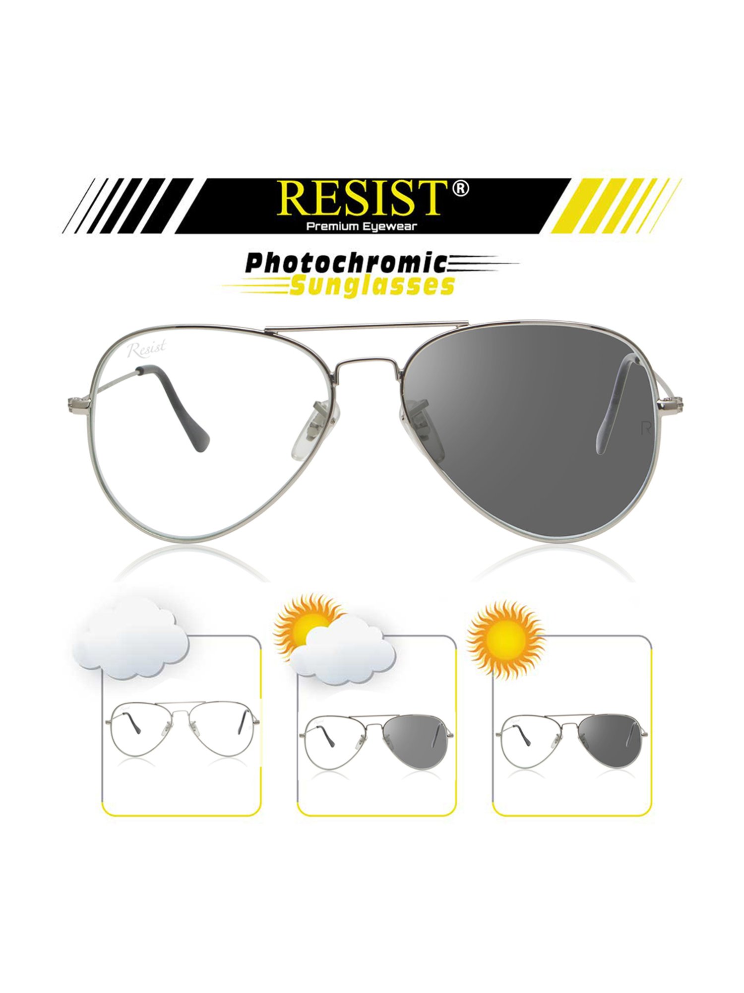 Resist Eyewear Clear Aviator UV Protection Unisex Sunglasses