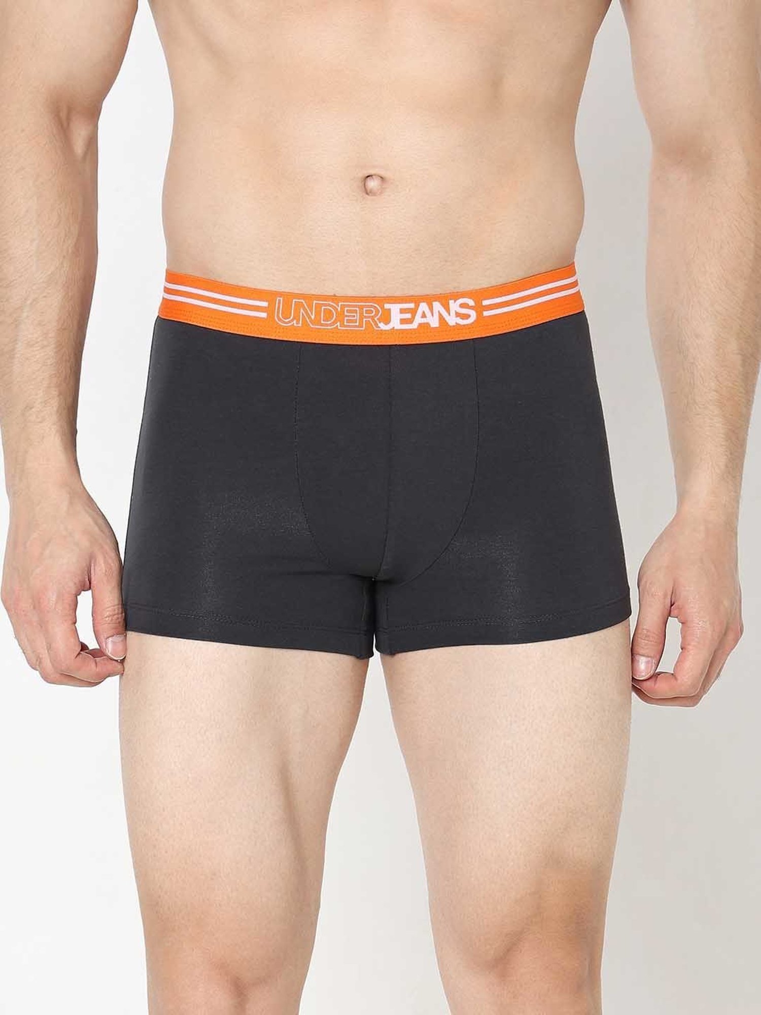 UnderJeans by Spykar Dark Grey Regular Fit Trunks