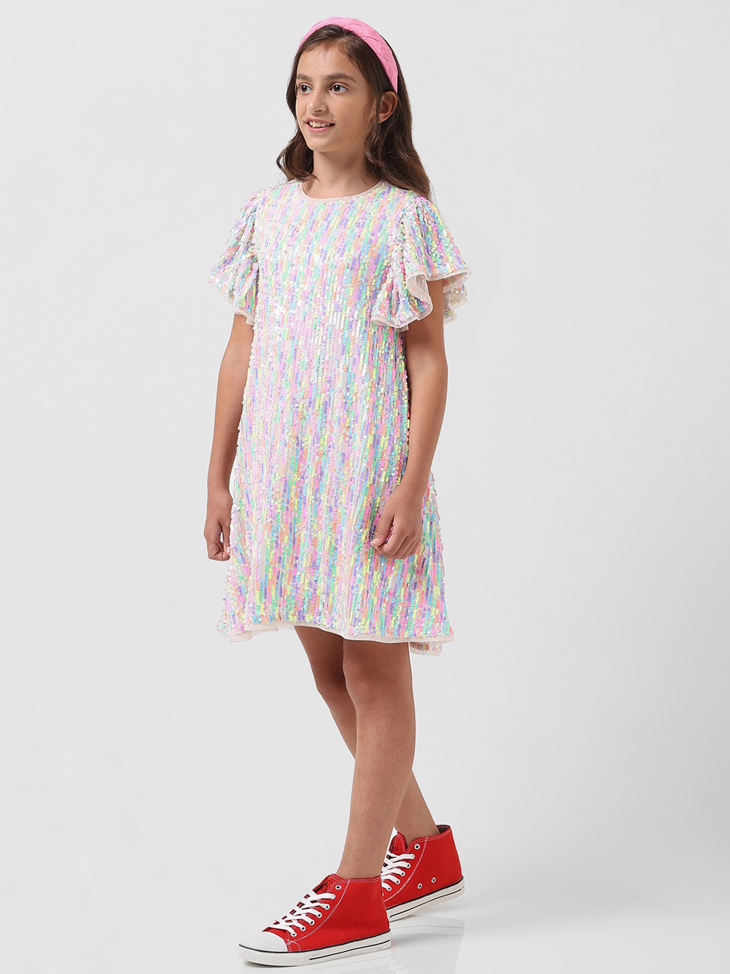 VERO MODA GIRL Multicolor Embellished Shift Dress