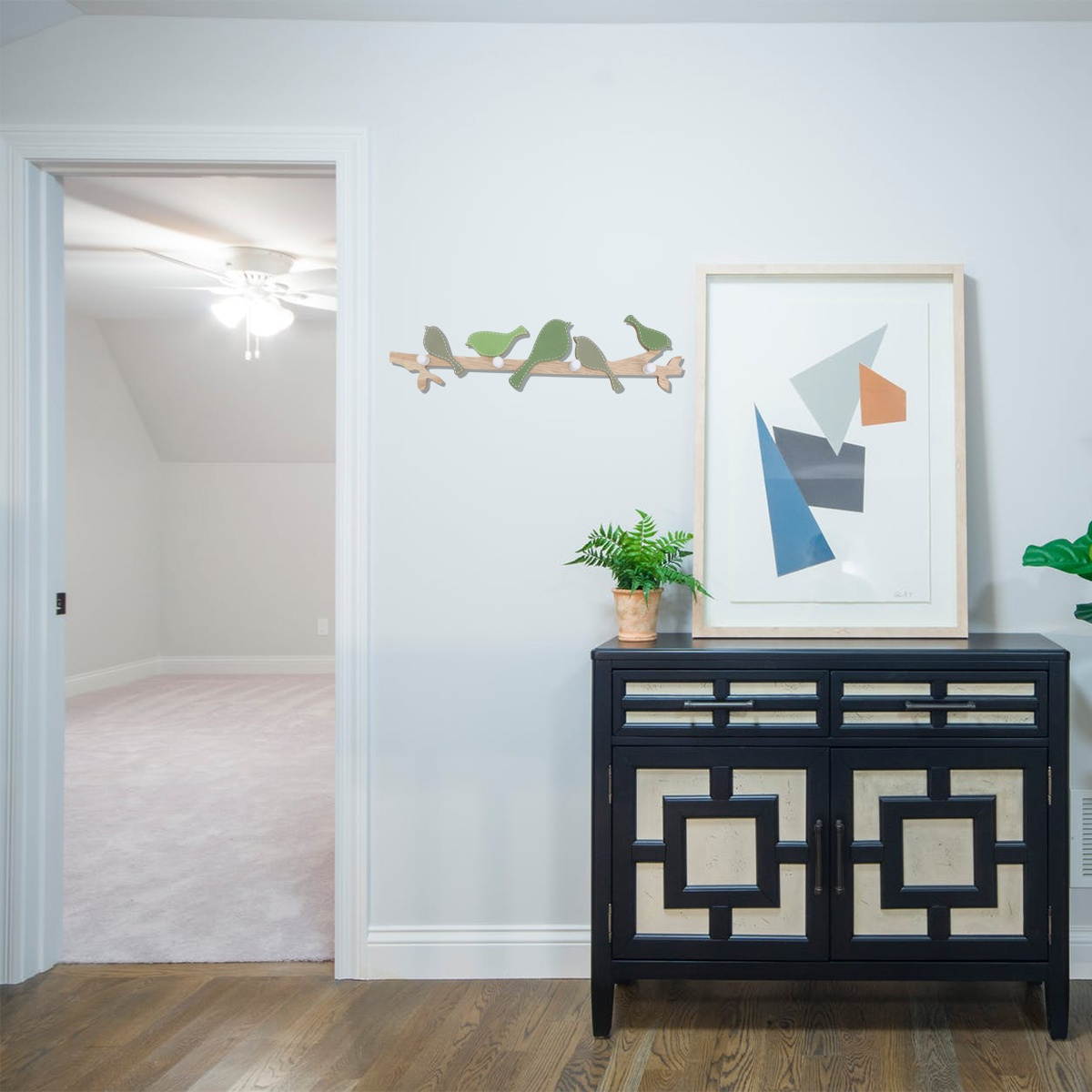 1PC Wooden Wall Hook Bird Design Hook Fashion Clothing Hook Household Hanging Hook for Home Shop Green