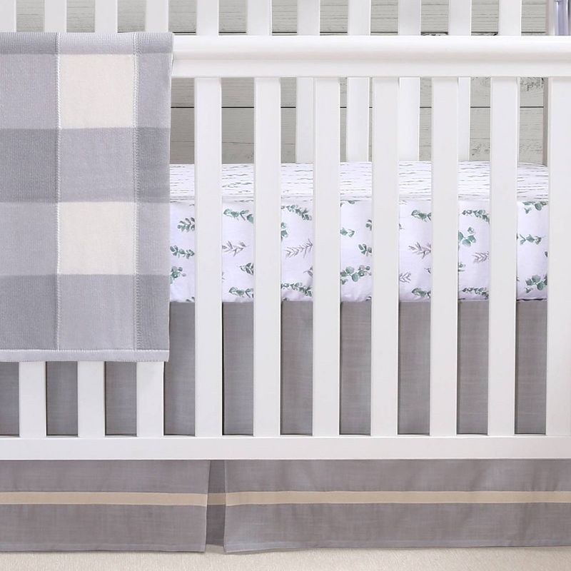 The Peanutshell Farmhouse Crib Skirt  - Gray