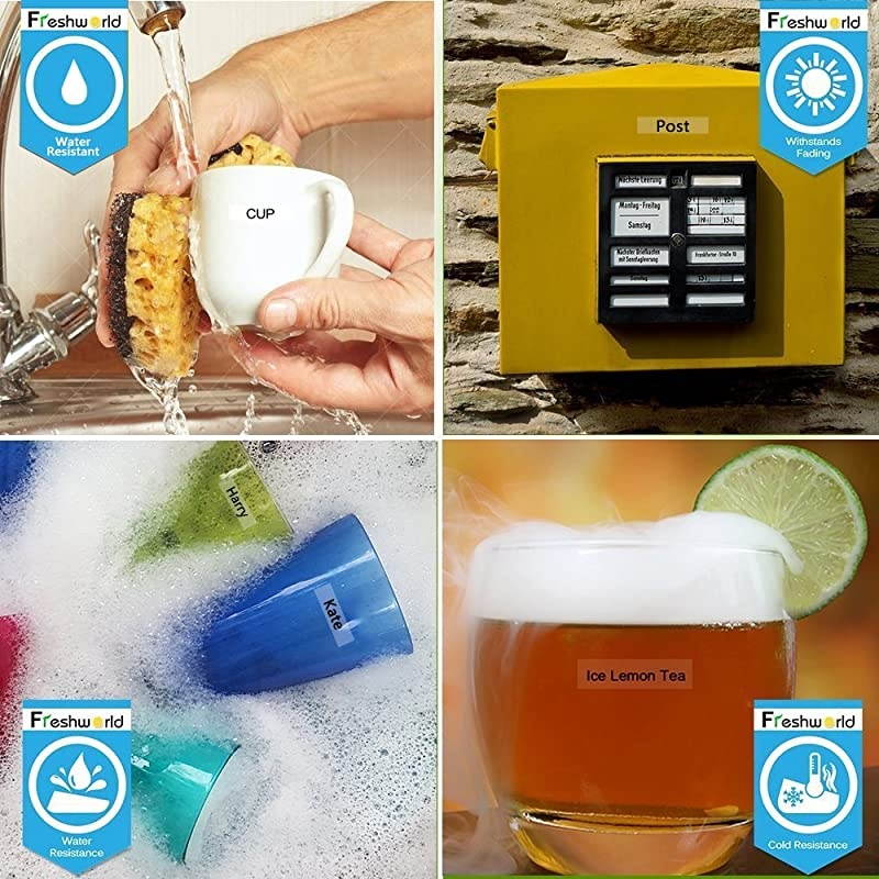 Compatible Labeling Tape Replacement for Dymo D1 Label Tape Refill 6mm Black on Clear 43610,1/4 Inch x 23 Feet/7m, for Dymo LabelManager PnP 260P 210D 280 420 160 450D 360D Label Maker,5P