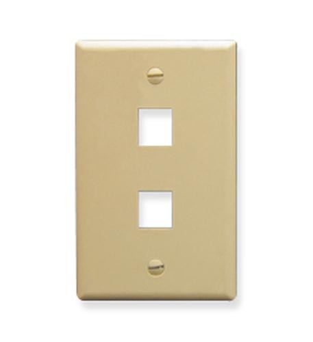 Nexhi 2-port Wall Plate/hdmi faceplate/panel mount for Keystone Jack and Modular Inserts in Color Ivory- Pack of 1