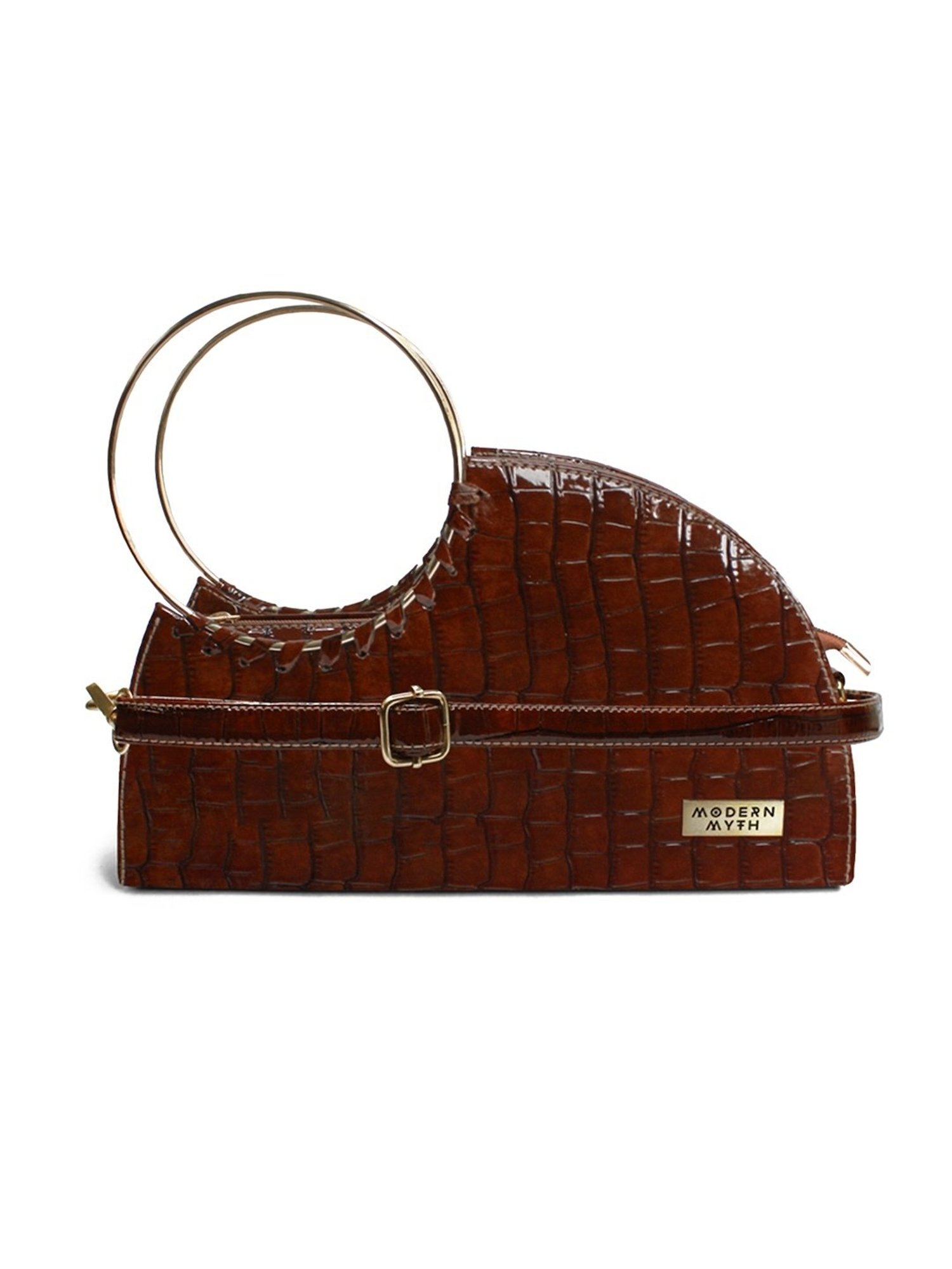 Modern Myth Maroon Textured Medium Handbag