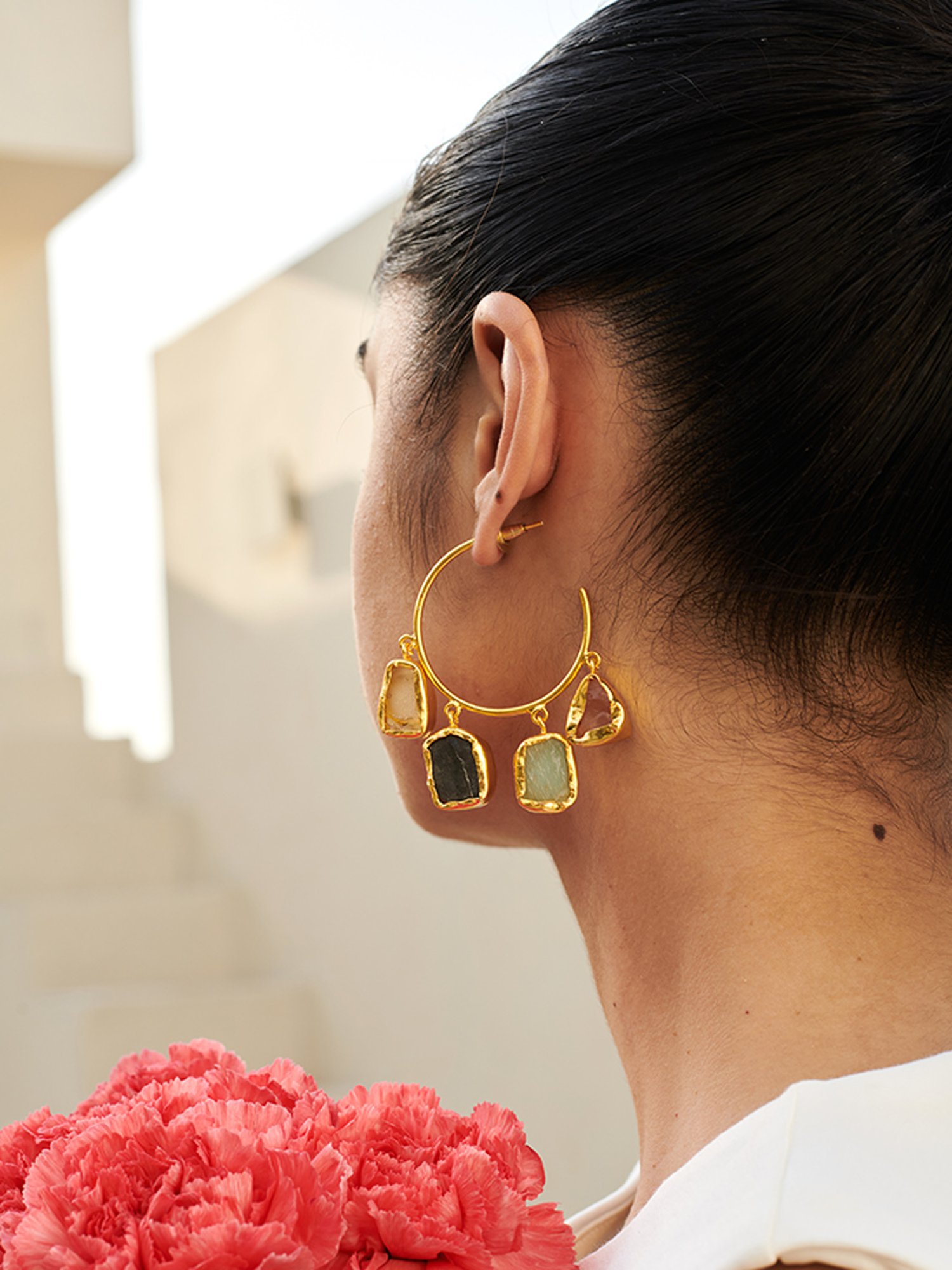 Perfectly Average Asaira Stone Hoops