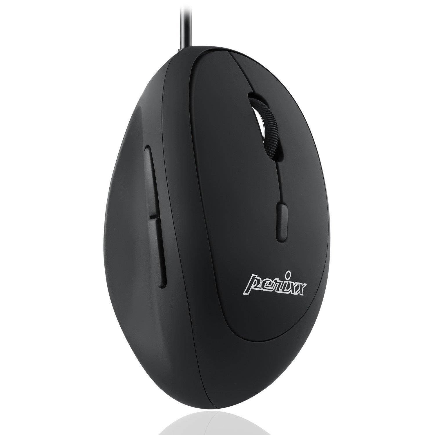 Perixx PERIMICE-519 Wired Ergonomic Vertical Mouse - Portable Small Design - 105x67x58 mm - Right Handed