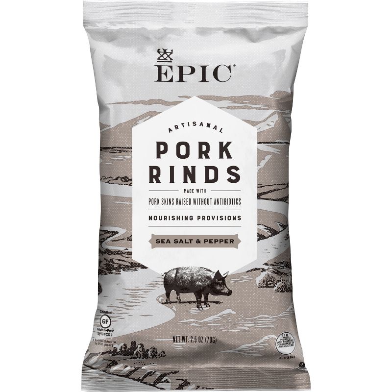 EPIC Sea Salt & Pepper Pork Rinds - 2.5oz
