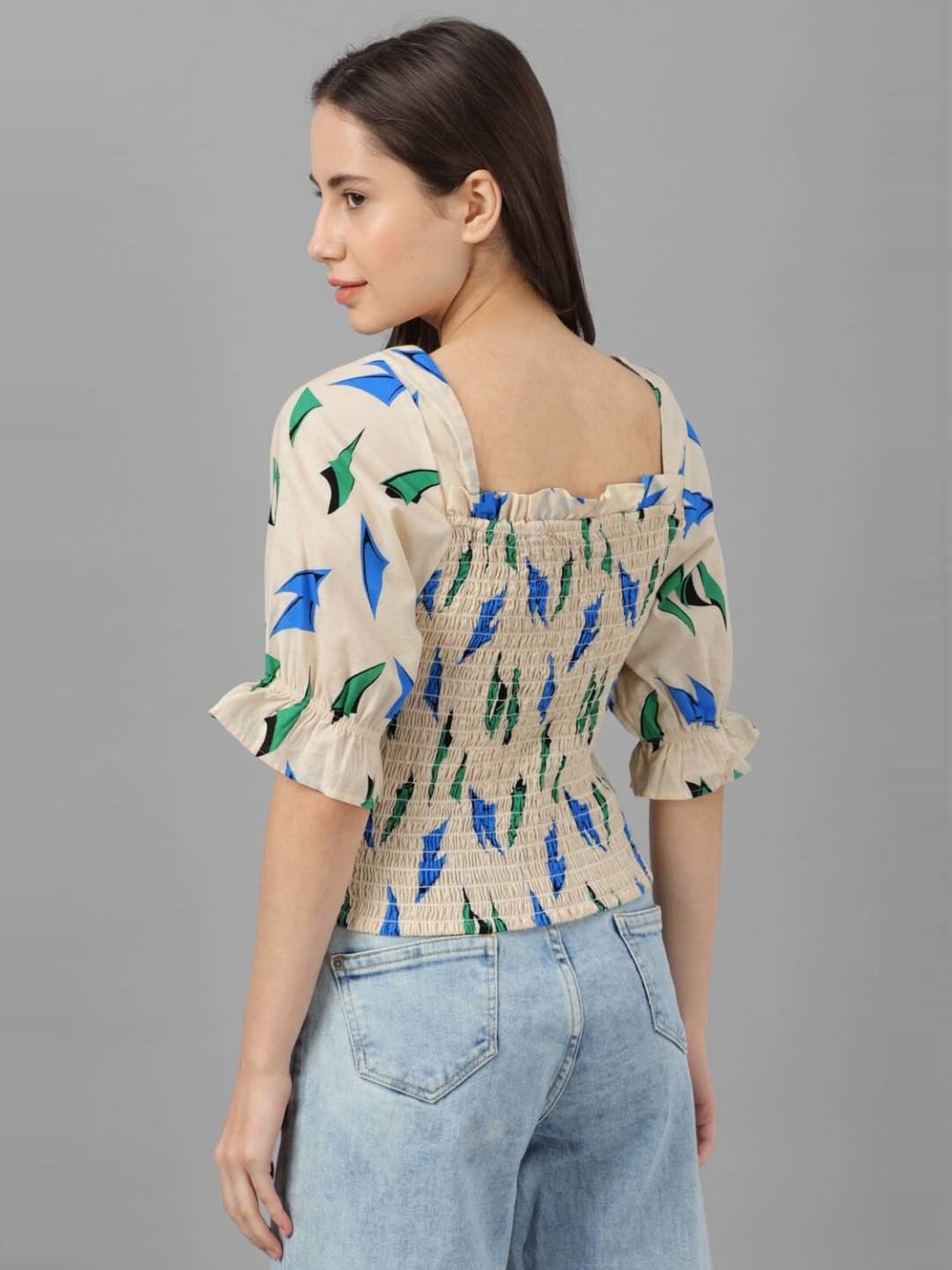 Allen Solly Beige Printed Top