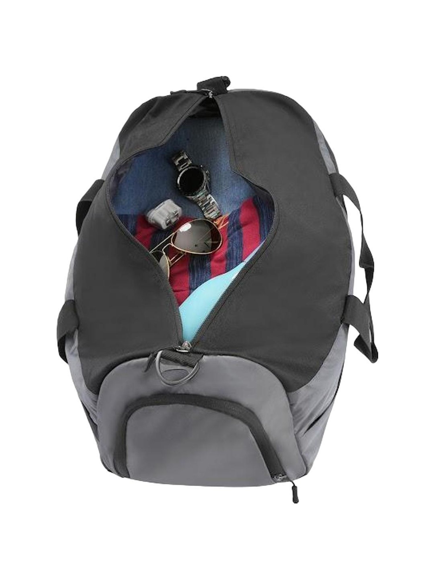 Aeropostale Granger Grey & Black Polyester Color Block Duffle Bag