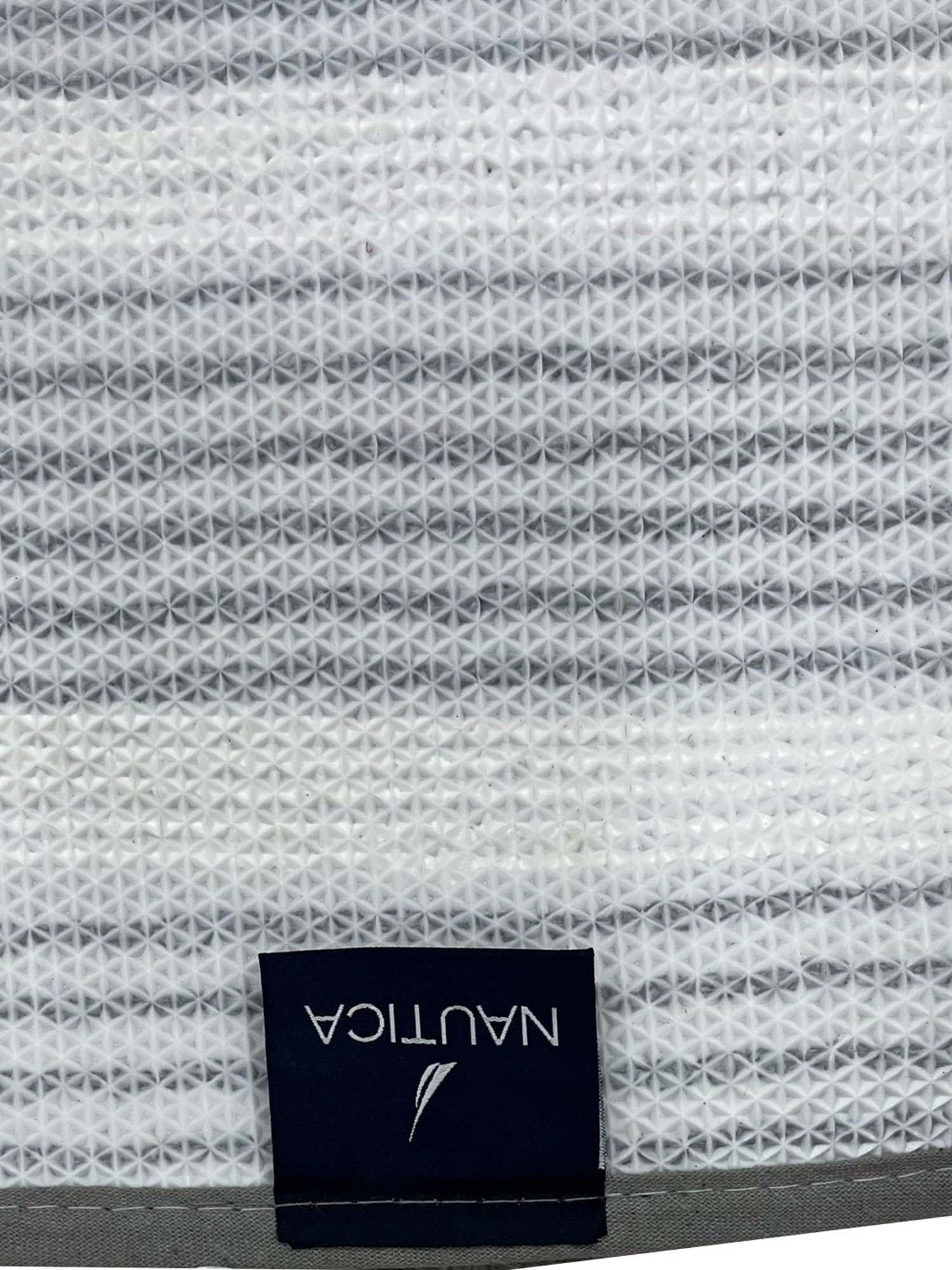 Nautica Stripes Grey 2200 GSM Polyester Anti Slip Medium Bath Mat