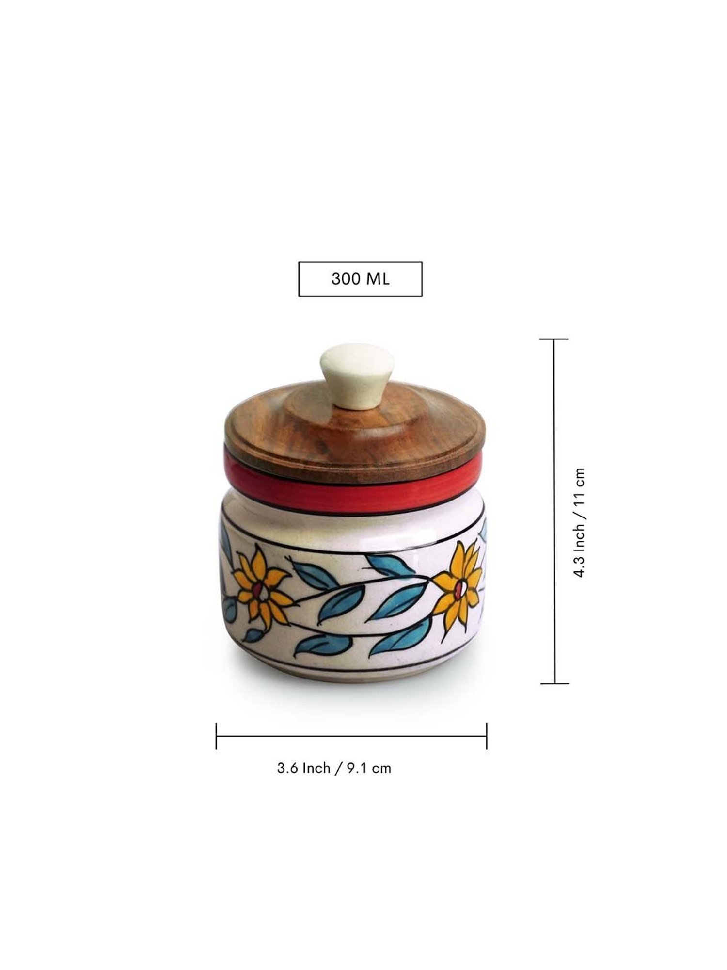ExclusiveLane White & Brown Ceramic Persian Floral Air-Tight Storage Container - Set of 2