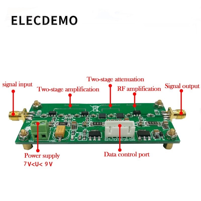 RF adjustable gain amplifier Broadband 0~60dB gain adjustable Amplify -65dBm small signal