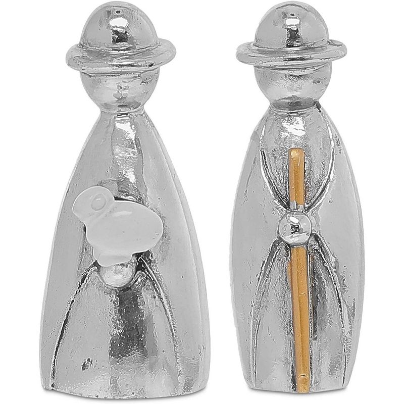 Faithful Finds 10 Pieces Nativity Scene Figurines, Religious Christmas Decorations, Silver