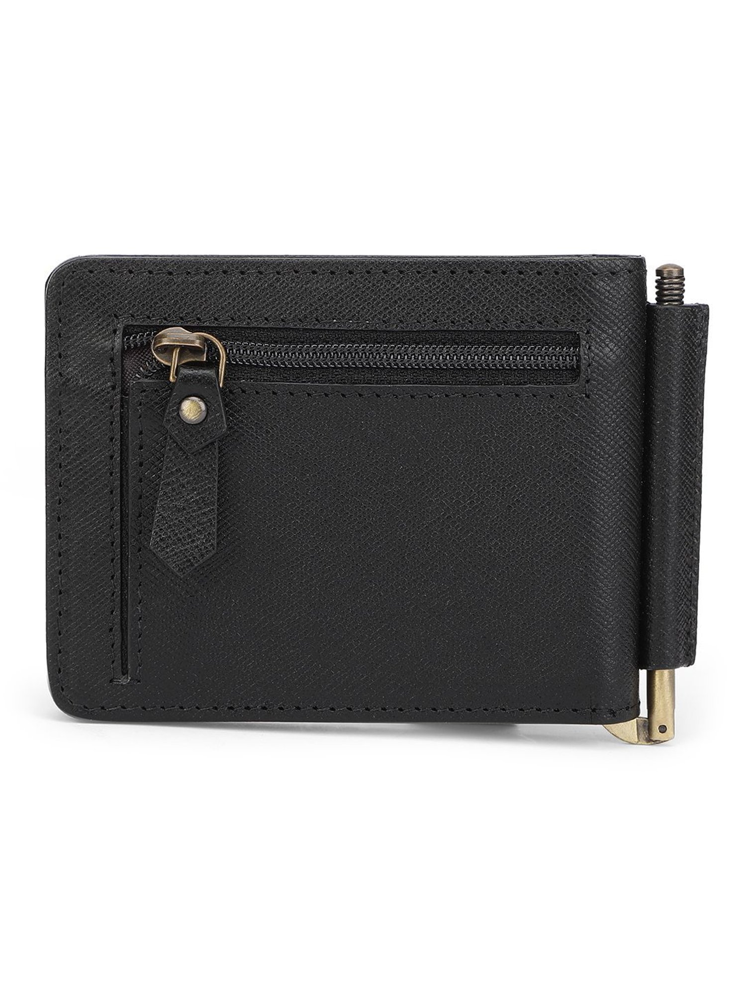 PERQUISITE Black Casual Leather Bi-Fold Wallet for men