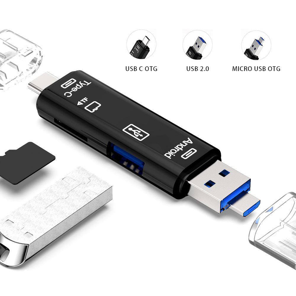 USB / USB Type C 3.1 / MicroUSB External Micro SD Card Reader OTG Adapter