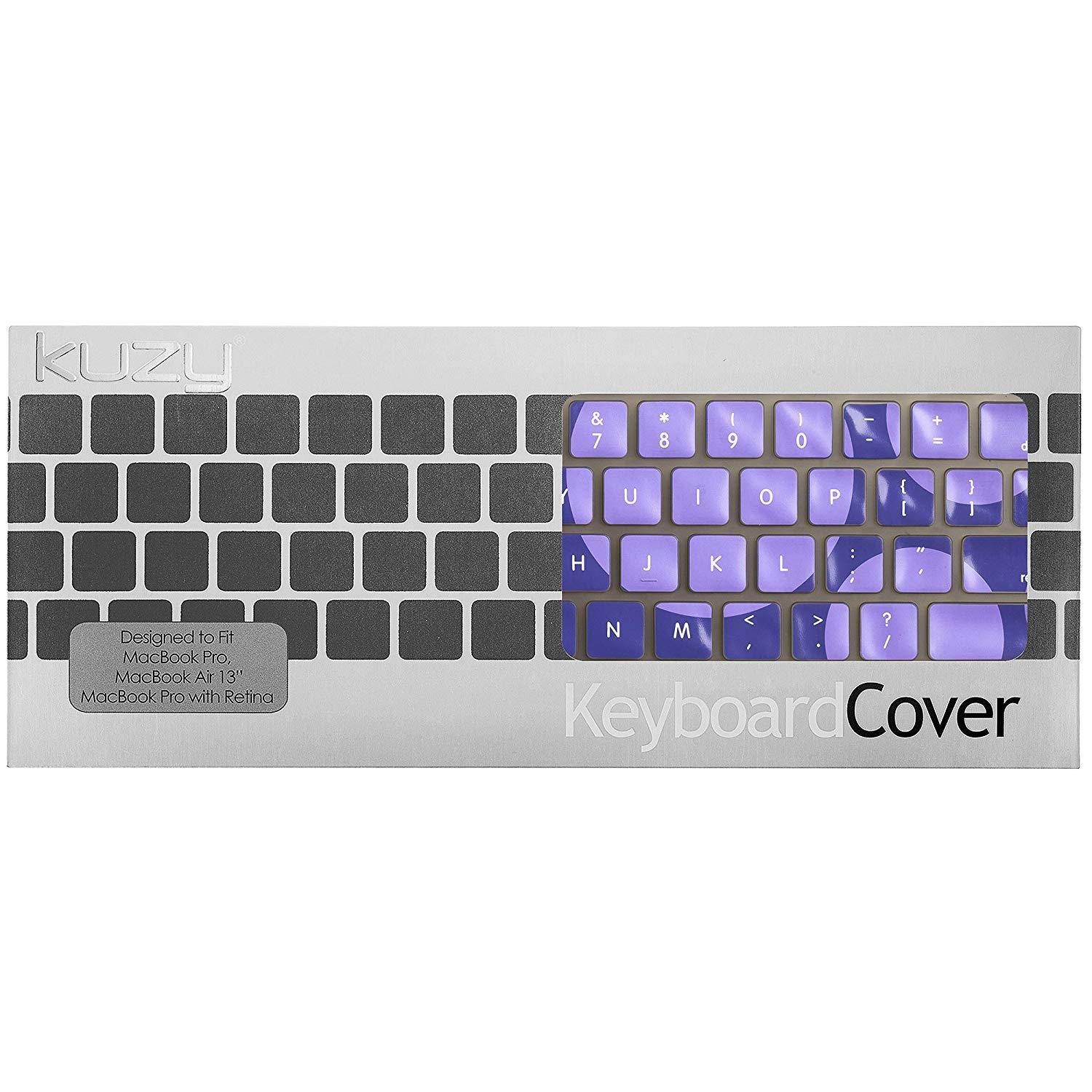 Kuzy Circles PURPLE Keyboard Cover Silicone Skin for MacBook Pro 13" 15" 17" (with or w/out Retina Display) iMac and MacBook Air 13" - Purple