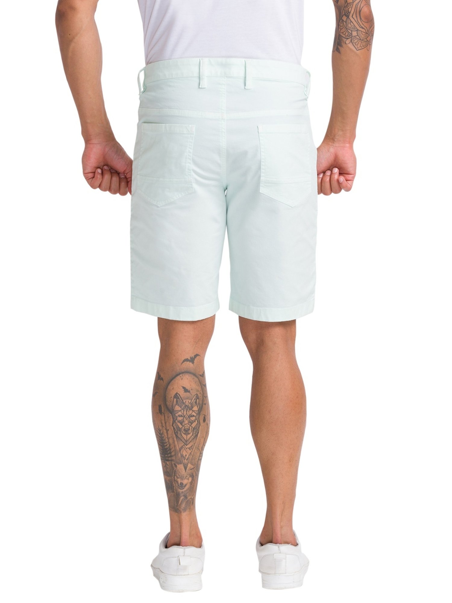 Parx Green Regular Fit Shorts