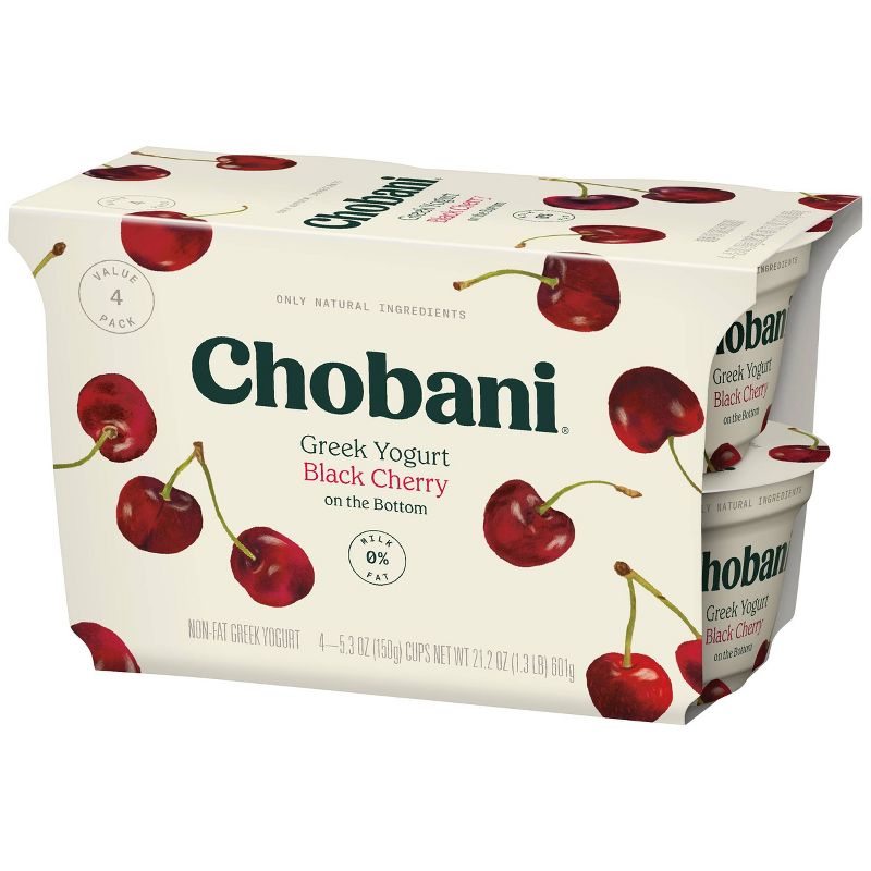 Chobani Black Cherry on the Bottom Nonfat Greek Yogurt - 5.3oz/4pk