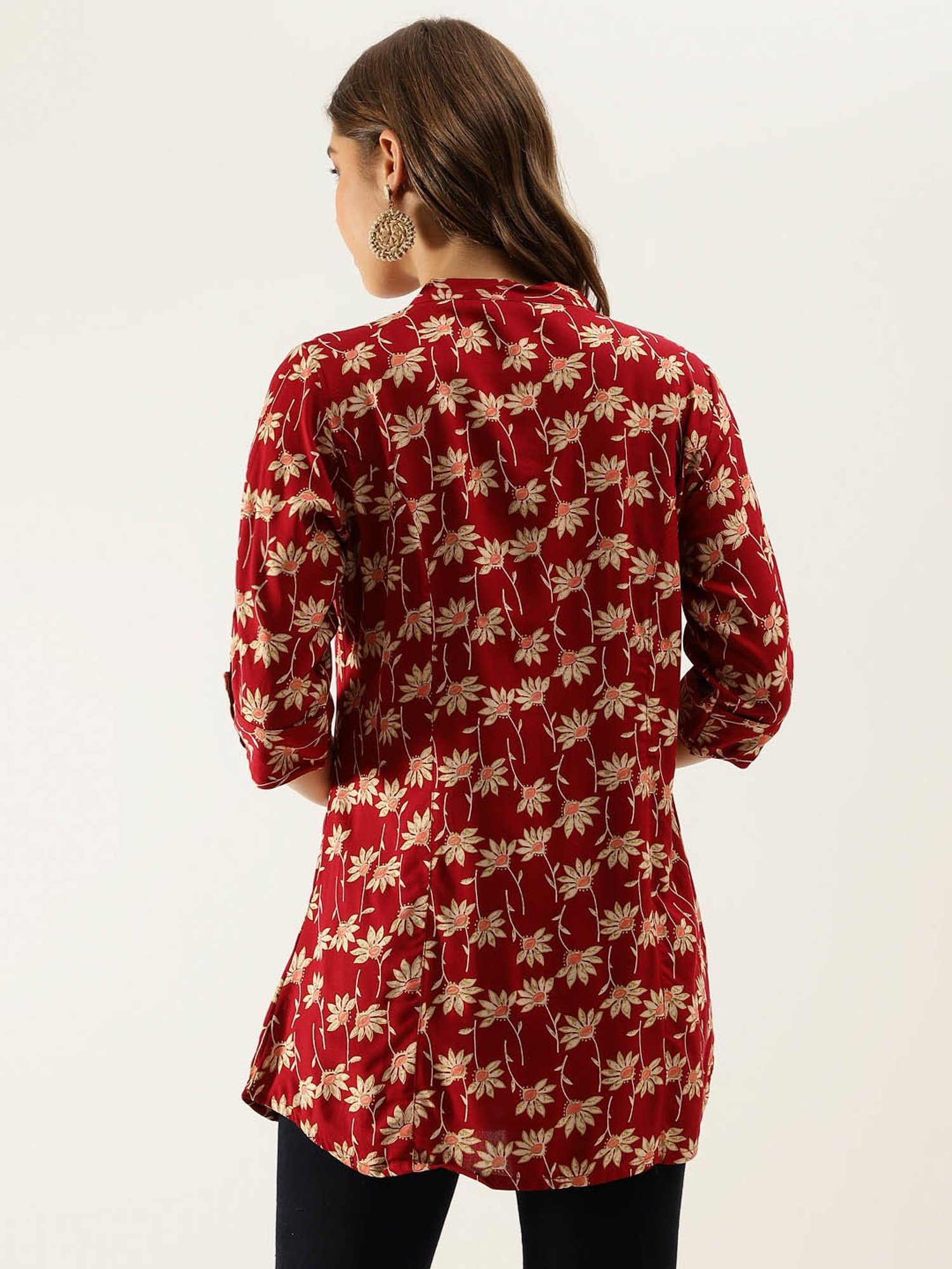 Divena Maroon Printed Top