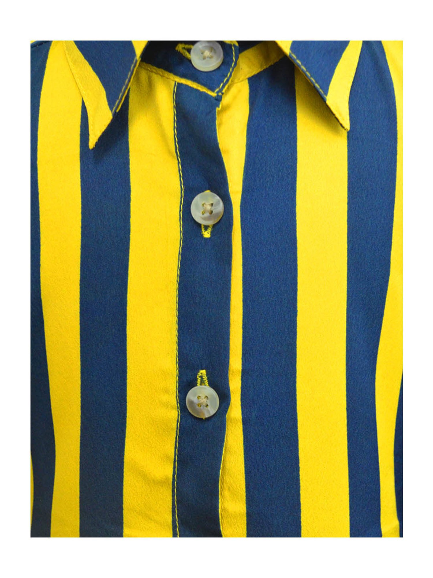 A.T.U.N. Mustard & Navy Striped Shirt Dress