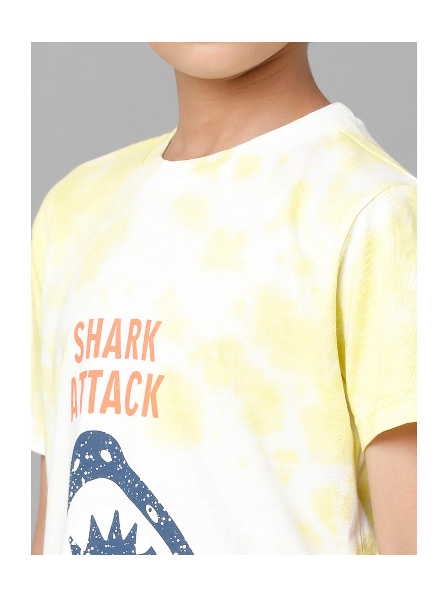 Under Fourteen Only Boys Yellow Printed T-Shirt