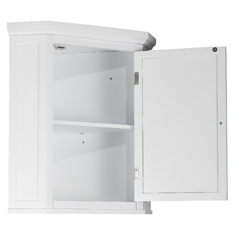 Slone White Shuttered Corner Cabinet - Elegant Home Fashion