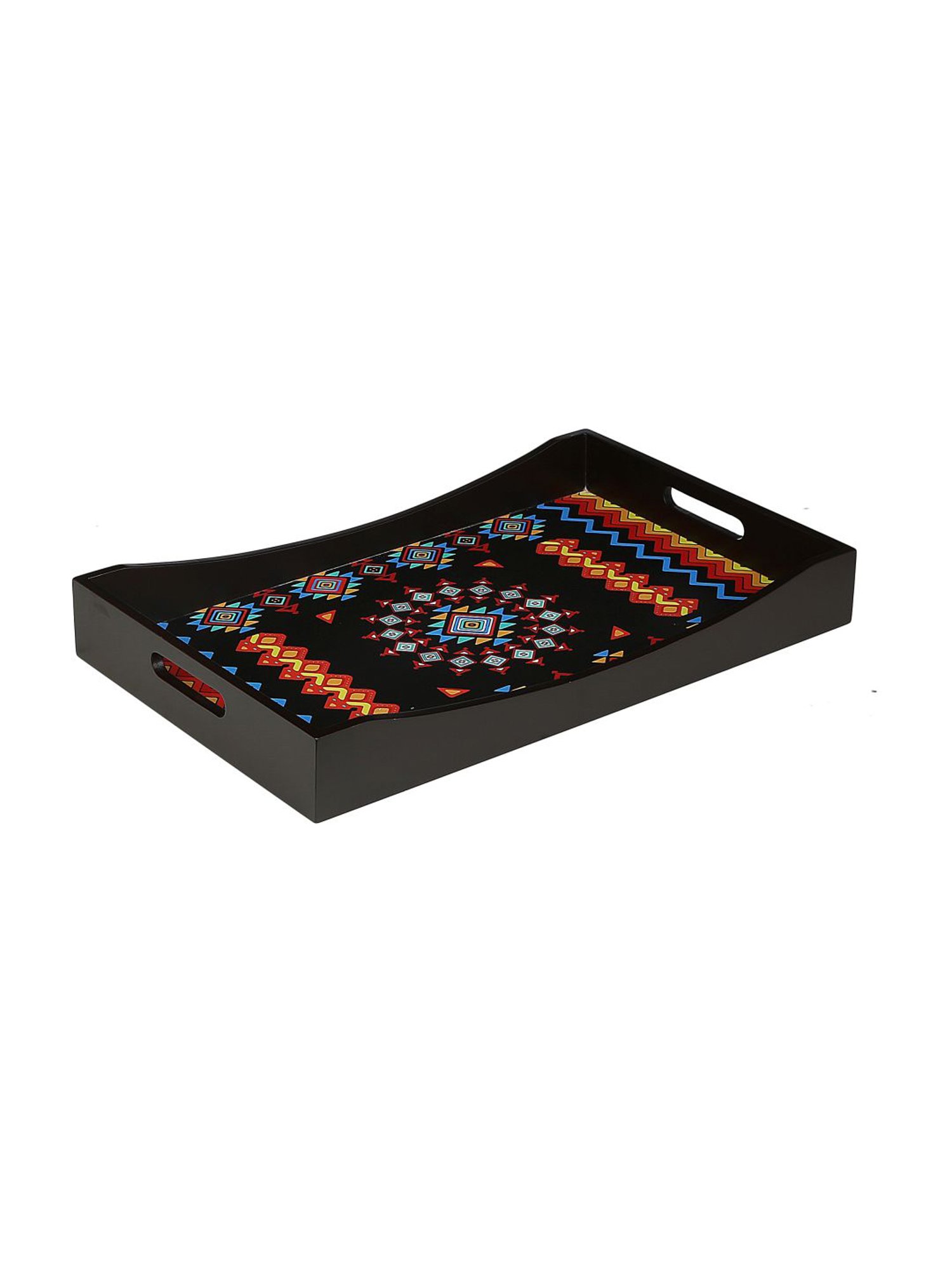 Crayton Geometric MDF Rectangular Serving Tray - Set of 1