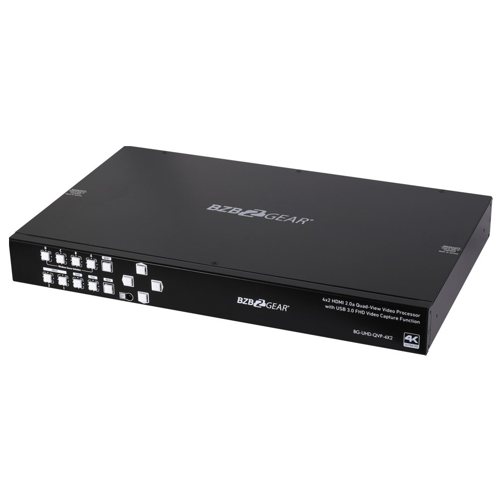 BZBGEAR 4K/UHD 4x2 Seamless Multiviewer/Presentation Switcher/Scaler with USB Capture Card