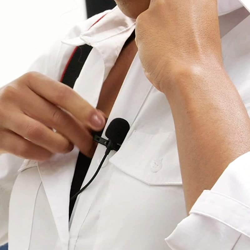 Upgrade 24GHz Wireless Lavalier Lapel Mic Omnidirectional Microphone System Audio Recording with Easy Clip On 35mm Plug for Canon Nikon Sony DSLR Camera Camcorder iPhone Huawei Smartphone