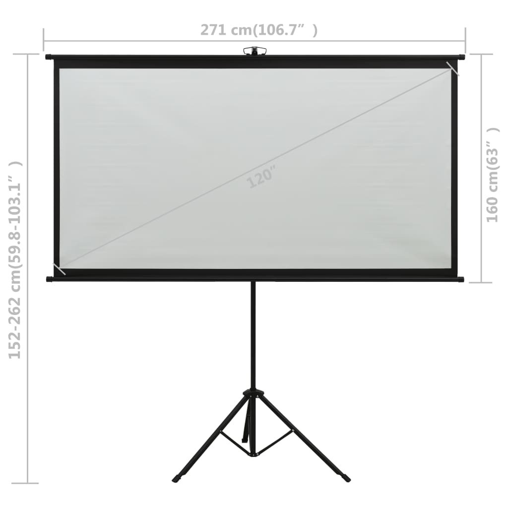 vidaXL Projection Screen with Tripod 120" 16:9 Theater Screen Presentation