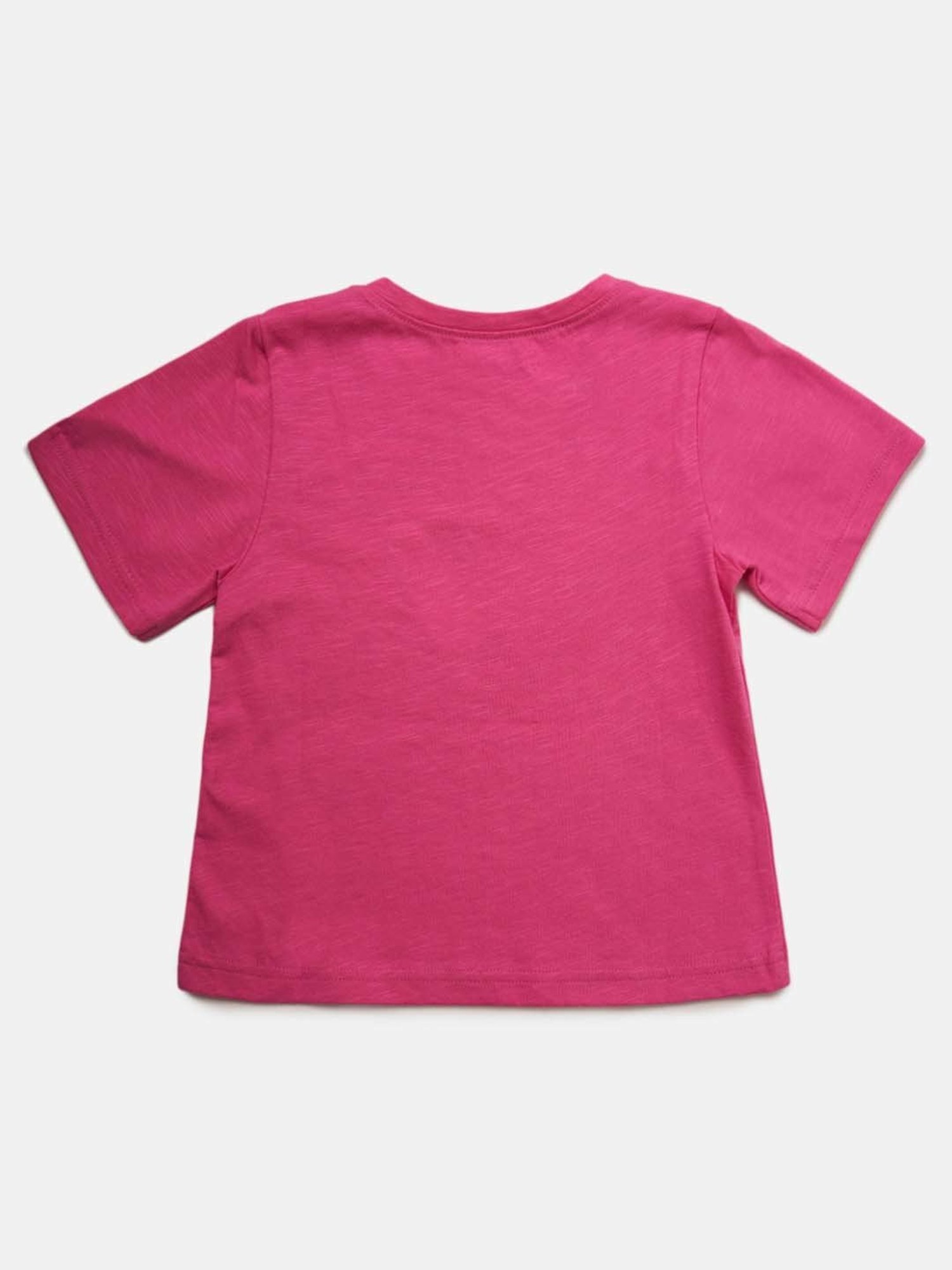 Angel & Rocket Kids Pink Cotton Printed T-Shirt
