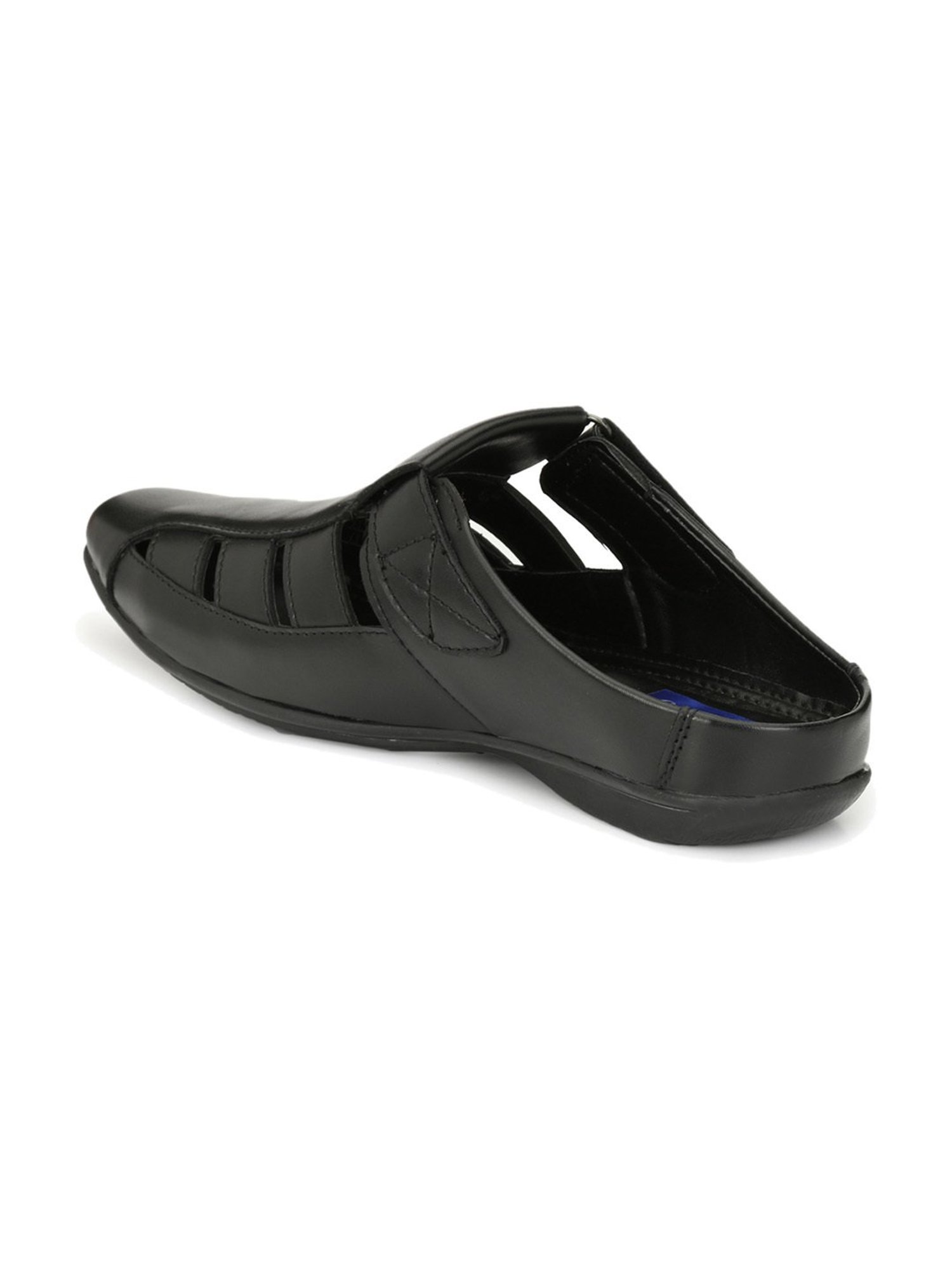El Paso Men's Black Fisherman Sandals