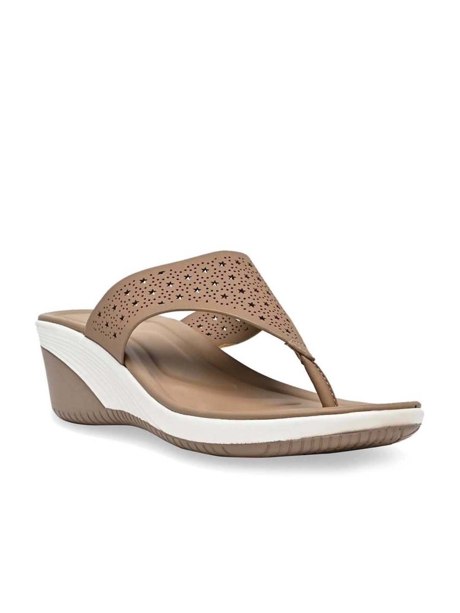 Rocia by Regal Women's Beige Thong Wedges